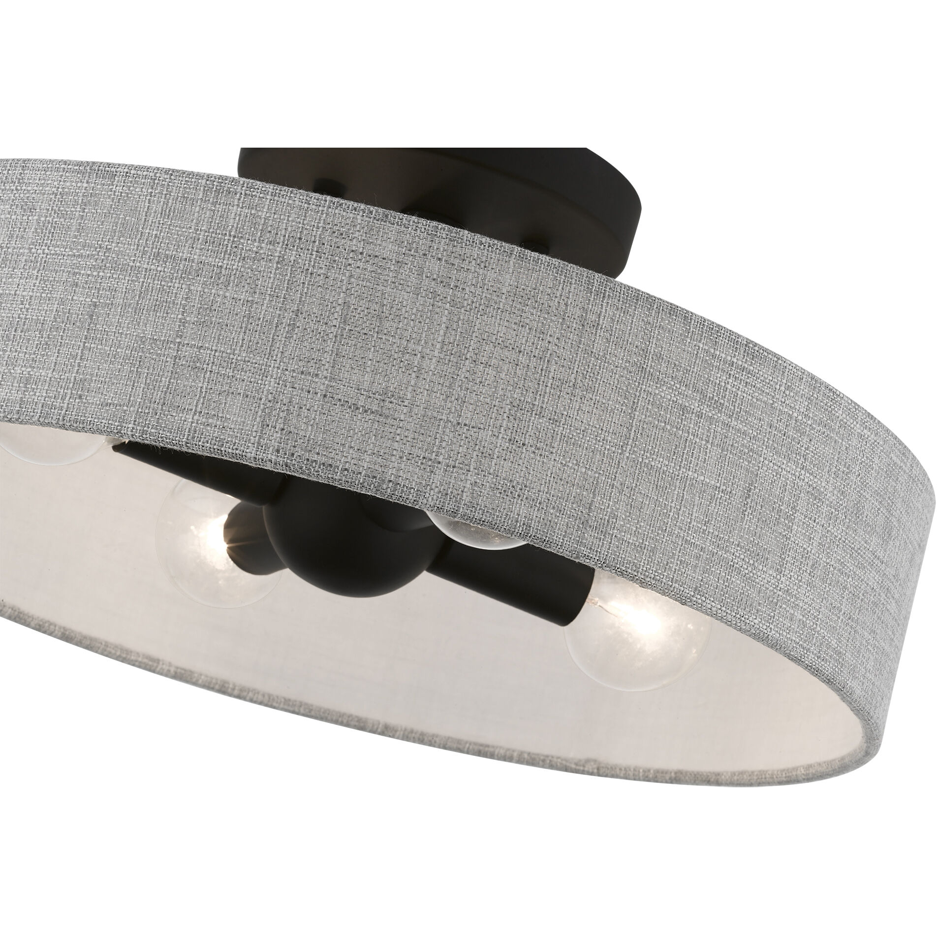 Elmhurst 4 Light 14 inch Black Semi-Flush Ceiling Light